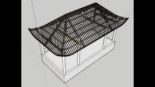 cách dựng hệ giàn không gian lợp ngói âm dương trong sketchup