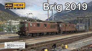 2019-11-12 [4K] Bahnhof Brig in the morning - BLS and SBB in action, passenger and freight in 4K!