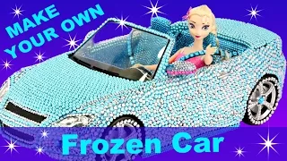 FROZEN ELSA CAR SNOW GLAMOR Make Your Own ToyCar Glitter Pearls Gems How-To Disney