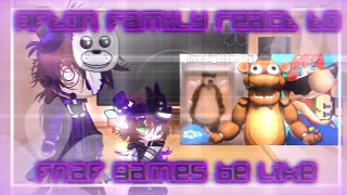 The Afton family react to Fnaf games be like | Gacha Club | Reaction