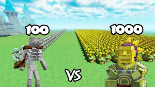 100 Mutant Skeleton Vs 1000 Barako Sun Chief |Minecraft|