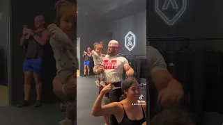 Why lift weights when you can lift babies?!  ❤️  #DadGoals #GymDad