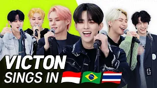 (CC) K-POP STARS sing in THREE Languages🎤|   INA/POR/THAI | VICTON | TRANSONGLATION