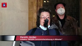 Münster: Protestaktion gegen  Demonstration von Pandemie-Leugner:innen - Rede: Kerstin Jordan