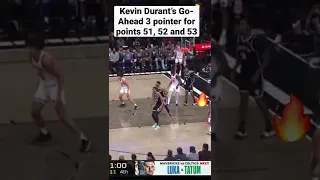 Kevin Durant’s Game Winning 3 Pointer for Brooklyn Nets to score 53 points vs New York Knicks Kyrie