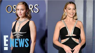 Margot Robbie and Emily Blunt Seemingly Twin in Similar Dresses | E! News