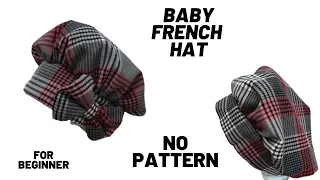 Diy French beret hat for baby| step by step|girlhat