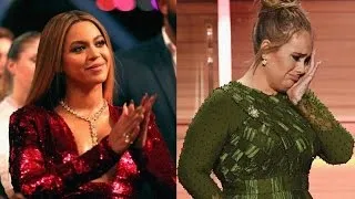 Adele Dedicates Her GRAMMY Album of the Year Win to Beyonce Makes Herself and Bey Both Cry