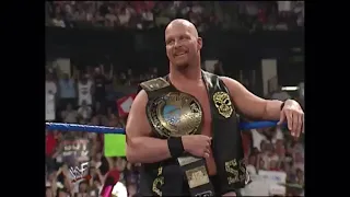 Stone Cold Steve Austin V Chris Jericho Gets Turned into A Title Match WWE Smackdown 8-23-2001