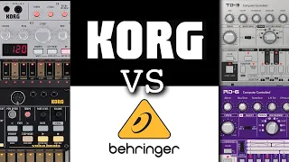 Synth Fight - Korg Volca Bass & Beats vs Behringer TD-3 & RD-6 (303 and 606 Clones)