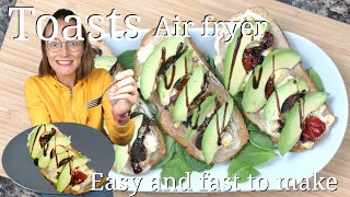 Avocado toasts Air Fryer | Goat, dried tomatoes | Toasts d avocat friteuse à air