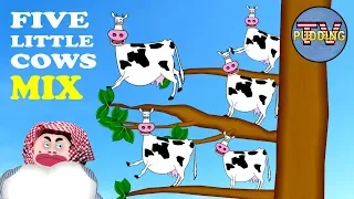 Five Little Cows Jumping in a Tree - and a lot more | Nursery Rhymes & Kids Songs