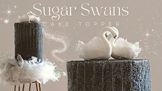 Sugar Swan Figurines Cake Topper Tutorial