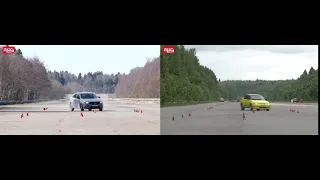 Лосиный тест: LADA Vesta Sport with ESP (at 84 km/h) vs LADA 21106 (less than 75 km/h)