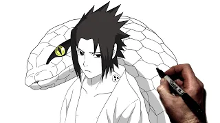 How To Draw Sasuke (Snake) | Step By Step | Naruto