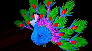 Модульное оригами павлин (царь птиц) видео схема сборки