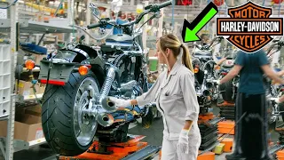 Inside US Harley-Davidson Factory 2023: Assembly line – Building Motorbikes by hands [step by step]