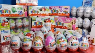 101 KINDER SURPRISE EGGS Opening Disney Car Toys Peppa Pig Minions Barbie Angry Birds