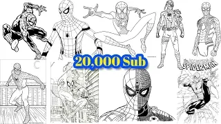 SPIDER-MAN Special Pages Coloring For 20,000 Subscribers | Ultra Speed 37 Spider-Man Coloring Pages