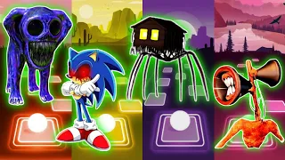 Zoonomaly 🆚 Sonic the hedgehog exe 🆚 Spider House Head 🆚 Siren Head ⚡ Tiles Hop EDM Rush Gameplay