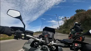 Honda xadv750 chasing ktm390 duke tuned!!!