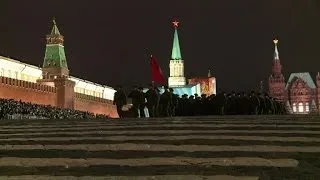 Military parade rehearsal held on Moscow's Red Square