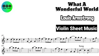 Free Sheet || (Karaoke) What A Wonderful World - (Violin Sheet Music)