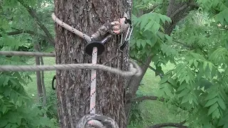 my Figure Eight rappel method for saddle hunting
