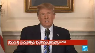 US - Donald Trump addresses the nation after Florida school shooting