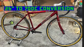 26” mountain bike 700c wheel conversion