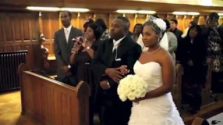 Groom sings to bride as she walks down the aisle.