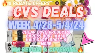 CVS deals 4/28-5/4/24 | 🔥Rebate offers| MM cosmetics | Cheap Dove, Caress, Boost & more!