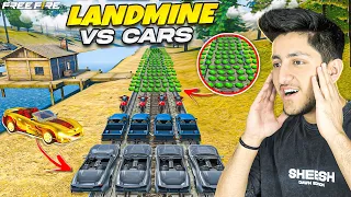 Free Fire Landmine Vs Cars Funny Race 10 Car Vs 10 Million Landmine 😂 - Garena Free Fire