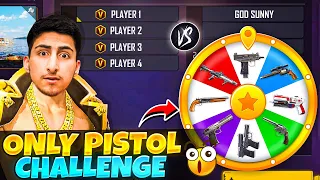 Only Pistol Challenge🤣😂In Gun Wheel 1 Vs 4 - Free Fire India