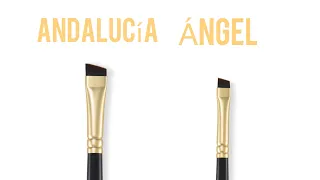 ¿Cómo usar la brocha biselada para cejas y eyeliner ANDALUCÍA y ÁNGEL?