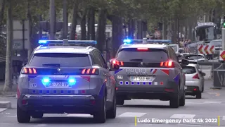 POLICE en urgence Compilation police cars responding in Paris best of 4K 2022