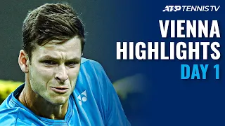 Murray Battles Hurkacz AGAIN; Berrettini Against Popyrin; Alcaraz vs Evans | Vienna Highlights Day 1