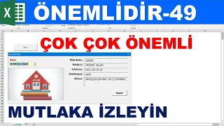 Excel VBA ComboBox'tan Çoklu Veri Almak -Video Hızını 1.25 'e Alınız