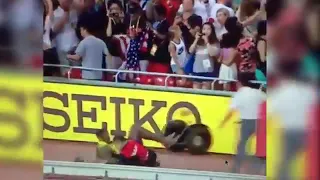 Cameraman takes out Usain Bolt with Segway after 200m Win