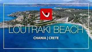 Loutraki Beach Chania Crete Greece - View From Above - 4K DJI Phantom 4 Pro Drone Video
