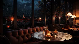 Rainy Night Serenity ☕ Smooth Piano Jazz with Rain Sounds For Stress Relief , Work , Study Vol.21