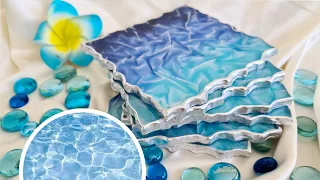 #1143 I Created Gorgeous Water Reflections In My New Square Resin Coaster Molds