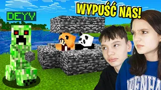 OSZUKUJE MŁODSZE RODZEŃSTWO JAKO MOBY w Minecraft! (śmieszne)