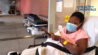 NYC Health + Hospitals/Harlem Staffers Cheer During Patient's Discharge