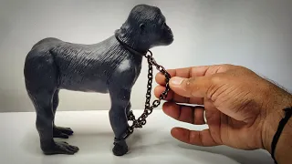 clay sculpting: How to make a Gorilla 🦍 out of clay ,clay modelling for beginners , clay animals