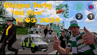 CELTIC vs RANGERS - Driving along the crowd after Glasgow "Old Firm" Derby at Celtic Park 11/05/2024