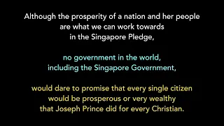 Joseph Prince has Invoked & Abused the Singapore Pledge to Support his Prosperity Gospel Doctrine