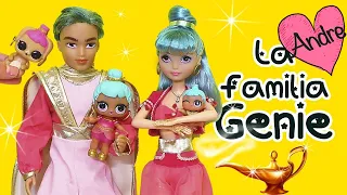 La familia LOL Genie y el conejito cambia color | Muñecas y juguetes con Andre