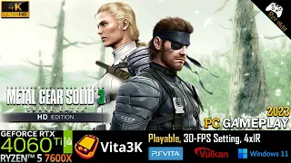 Metal Gear Solid 3 PC Gameplay | Vita3k | Full Playable | PSVita Emulator | 4k30FPS | 2023 Latest