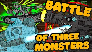 Battle of Three Demonic Leviathan Monsters - Cartoons about tanks